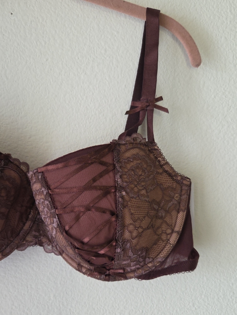 Adore me Enny Contour Balconette Bra Lace Ribbon Plus Sz 42DD NWT Romantic - Picture 3 of 14